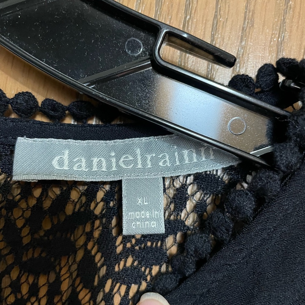 Daniel Rainn Black Blouse with Lace Sleeves - Picture 4 of 6